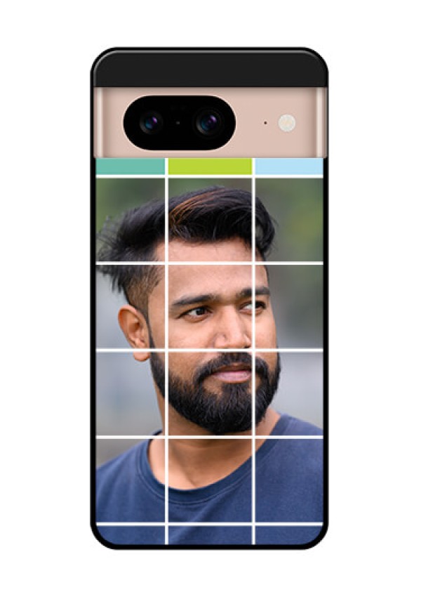 Google Pixel 8 5G Custom Glass Phone Case - With White Box Pattern