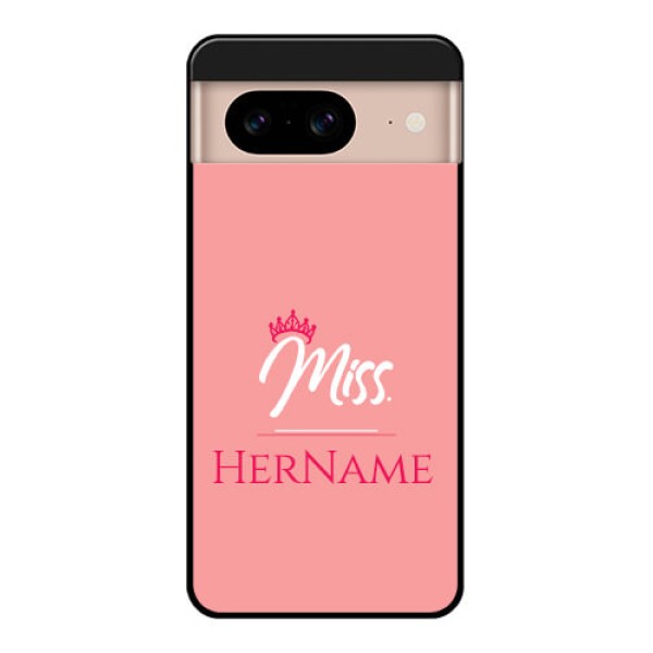 Google Pixel 8 5G Custom Glass Phone Case - Mrs With Name Design