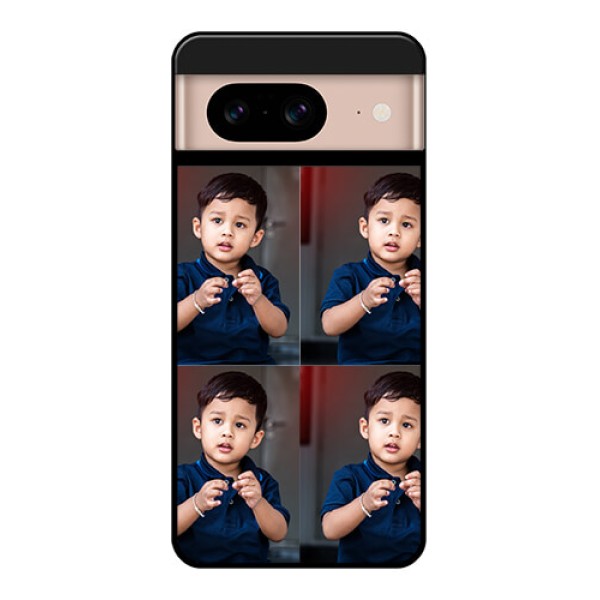Google Pixel 8 5G Custom Glass Phone Case - 4 Image Holder Design
