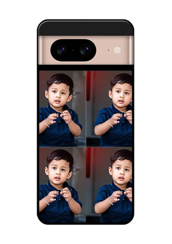 Google Pixel 8 5G Custom Glass Phone Case - 4 Image Holder Design