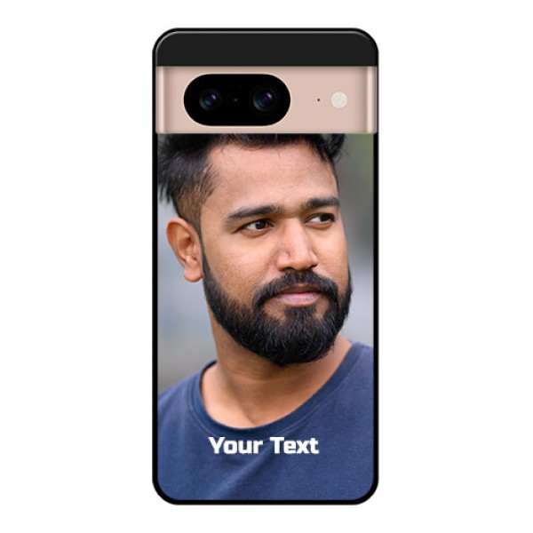 Google Pixel 8 5G Custom Glass Phone Case - Photo With Text Design