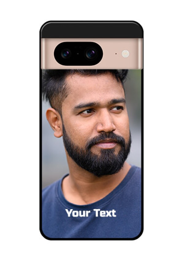 Google Pixel 8 5G Custom Glass Phone Case - Photo With Text Design