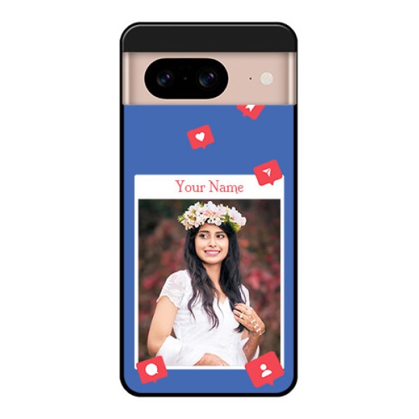 Google Pixel 8 5G Custom Glass Phone Case - Like Share And Comment Design