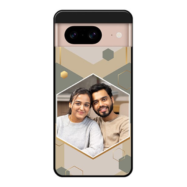 Google Pixel 8 5G Custom Glass Phone Case - Stylish Hexagon Pattern Design