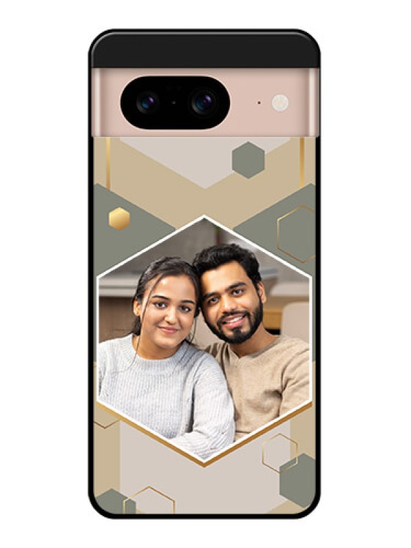 Custom Google Pixel 8 5G Custom Glass Phone Case - Stylish Hexagon Pattern Design