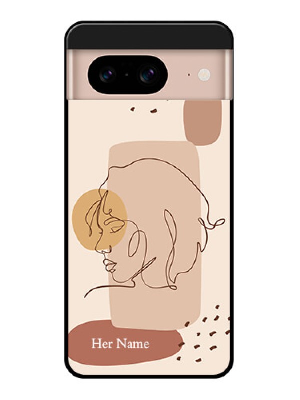 Custom Google Pixel 8 5G Custom Glass Phone Case - Calm Woman Line Art Design