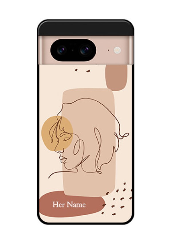Google Pixel 8 5G Custom Glass Phone Case - Calm Woman Line Art Design