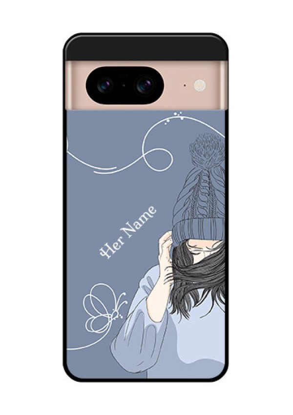 Google Pixel 8 5G Custom Glass Phone Case - Girl In Winter Outfit Design
