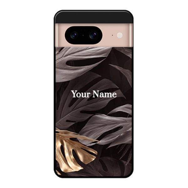 Google Pixel 8 5G Custom Glass Phone Case - Wild Leaves Digital Paint Design