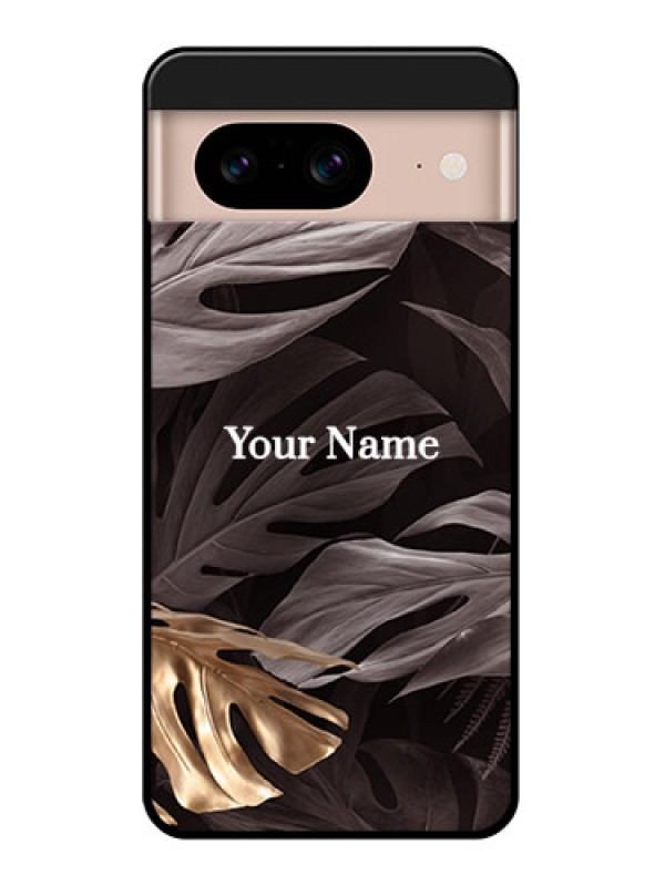 Custom Google Pixel 8 5G Custom Glass Phone Case - Wild Leaves Digital Paint Design