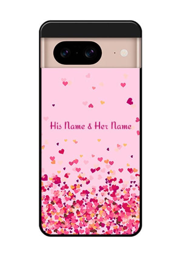 Google Pixel 8 5G Custom Glass Phone Case - Floating Hearts Design