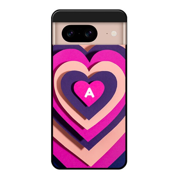 Google Pixel 8 5G Custom Glass Phone Case - Cute Heart Pattern Design
