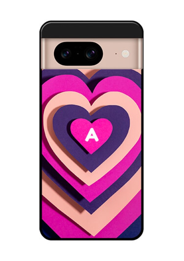 Google Pixel 8 5G Custom Glass Phone Case - Cute Heart Pattern Design