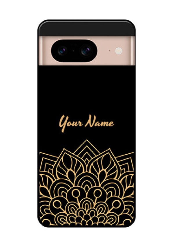Google Pixel 8 5G Custom Glass Phone Case - Golden Mandala Design
