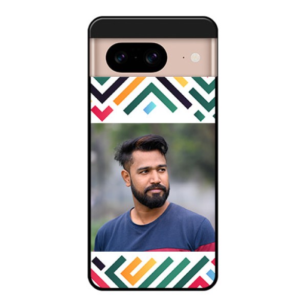 Google Pixel 8 5G Custom Glass Phone Case - Colorful Maze Pattern Design