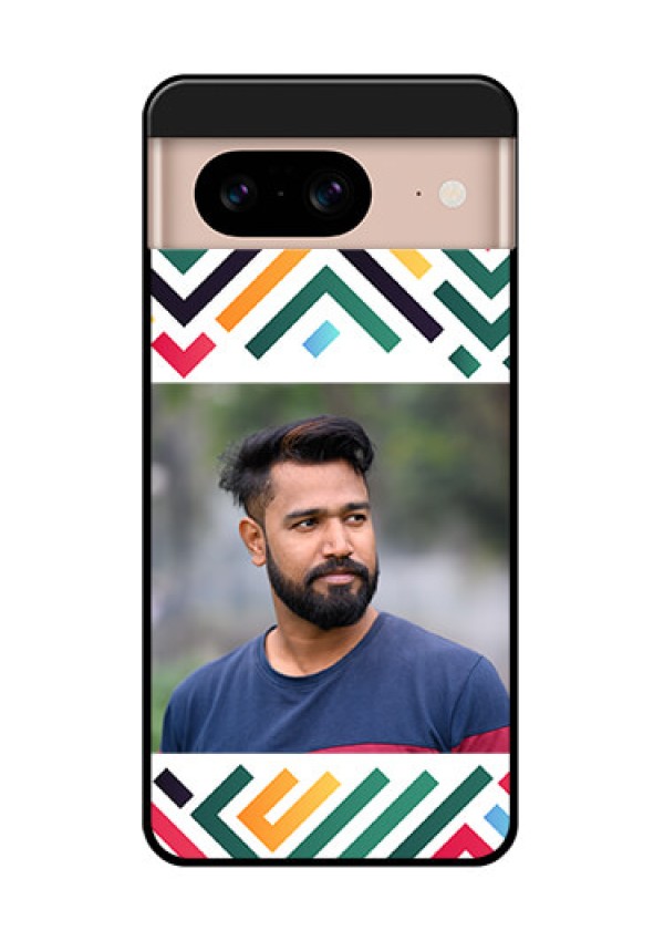 Google Pixel 8 5G Custom Glass Phone Case - Colorful Maze Pattern Design