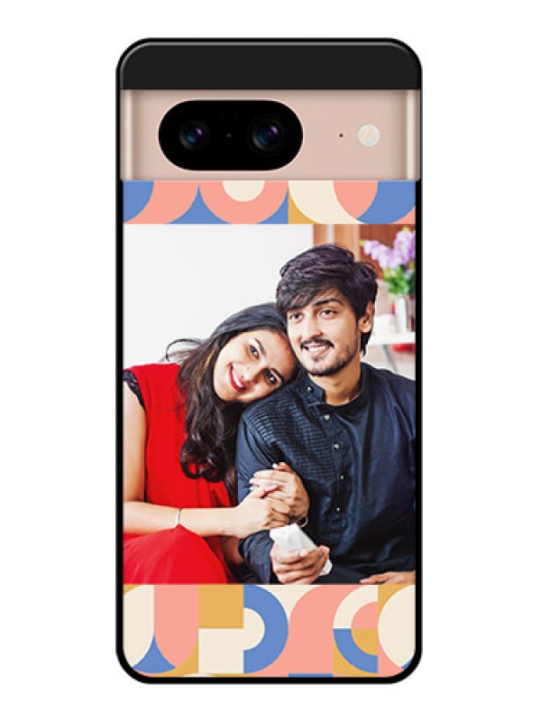 Custom Google Pixel 8 5G Custom Glass Phone Case - Semi - Circle Maze Pattern Design