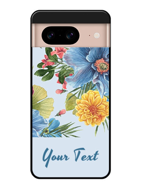 Custom Google Pixel 8 5G Custom Glass Phone Case - Stunning Watercolored Flowers Painting Design