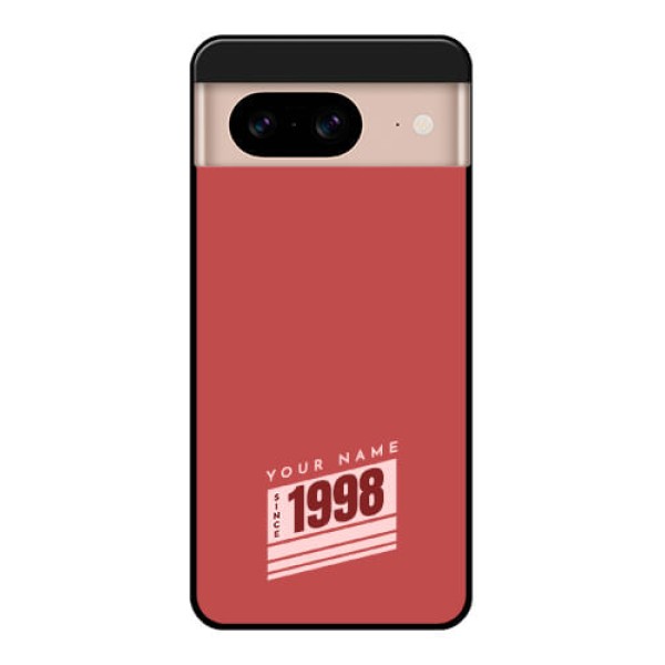 Google Pixel 8 5G Custom Glass Phone Case - Red Custom Year Of Birth Design