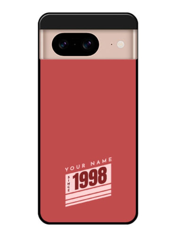 Custom Google Pixel 8 5G Custom Glass Phone Case - Red Custom Year Of Birth Design