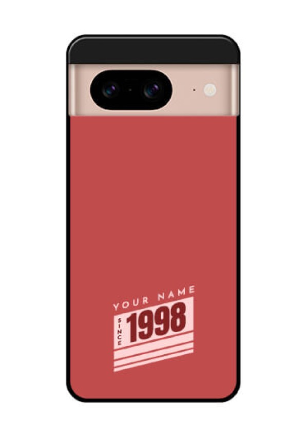Google Pixel 8 5G Custom Glass Phone Case - Red Custom Year Of Birth Design