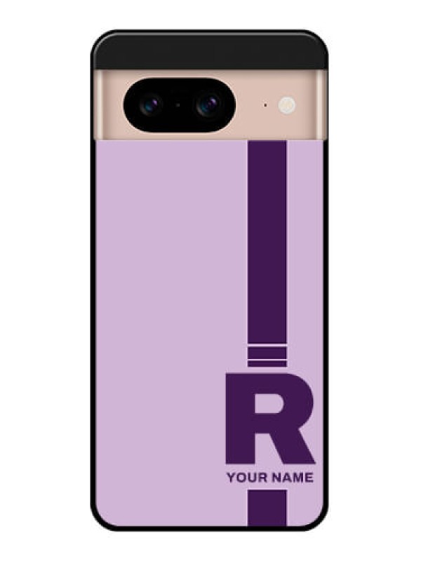 Custom Google Pixel 8 5G Custom Glass Phone Case - Simple Dual Tone Stripe With Name Design