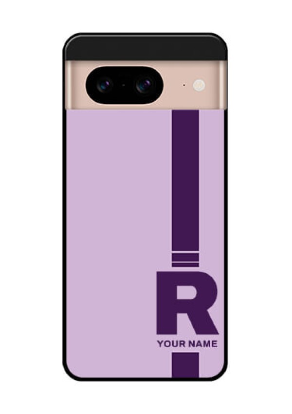 Google Pixel 8 5G Custom Glass Phone Case - Simple Dual Tone Stripe With Name Design