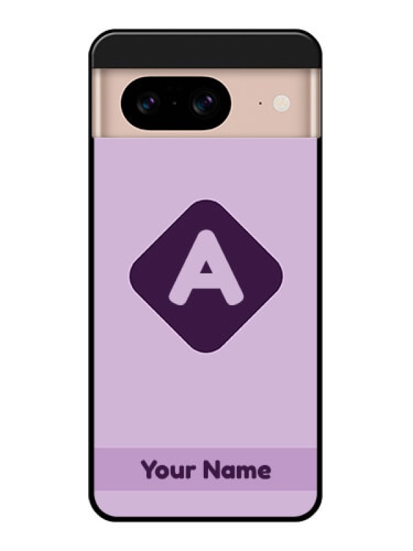 Custom Google Pixel 8 5G Custom Glass Phone Case - Custom Letter In Curved Badge Design