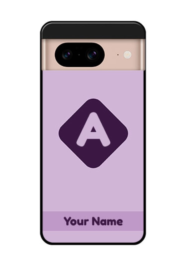 Google Pixel 8 5G Custom Glass Phone Case - Custom Letter In Curved Badge Design