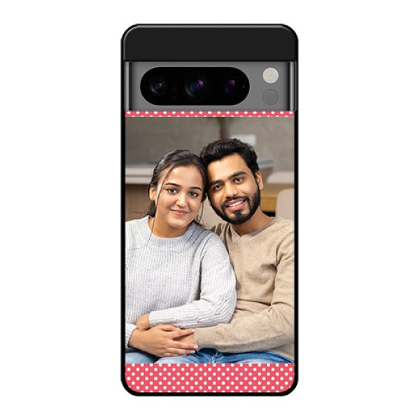 Google Pixel 8 Pro 5G Custom Glass Phone Case - White Dotted Design