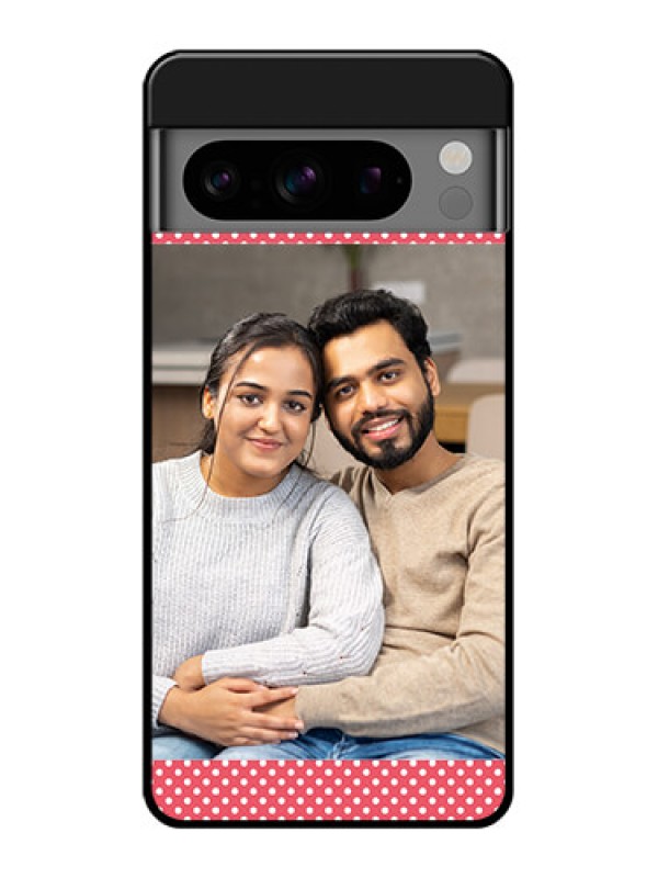 Custom Google Pixel 8 Pro 5G Custom Glass Phone Case - White Dotted Design