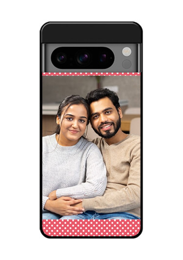 Google Pixel 8 Pro 5G Custom Glass Phone Case - White Dotted Design