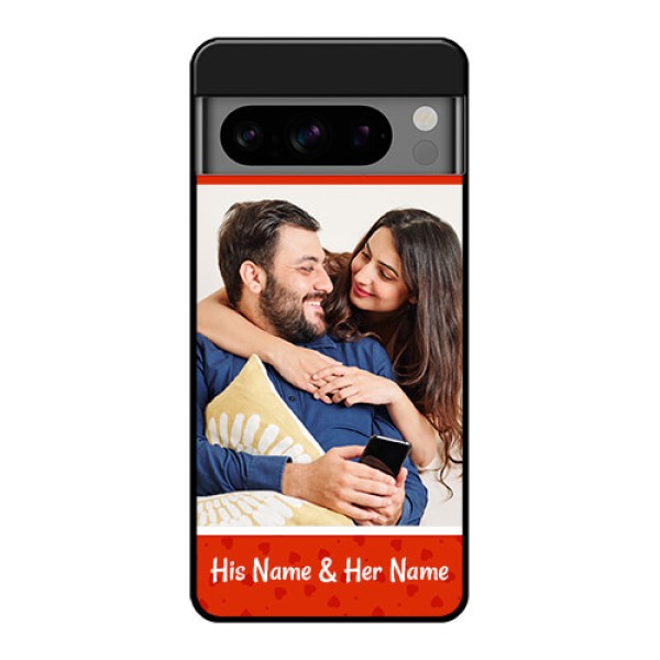 Google Pixel 8 Pro 5G Custom Glass Phone Case - Orange Love Symbol Design