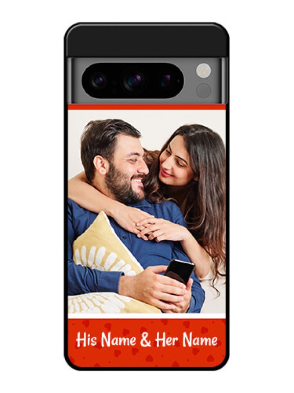 Custom Google Pixel 8 Pro 5G Custom Glass Phone Case - Orange Love Symbol Design