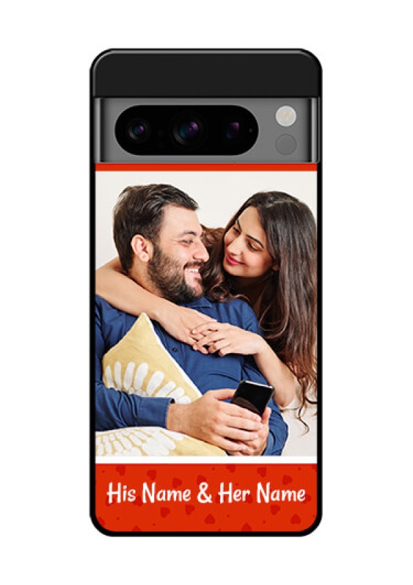 Google Pixel 8 Pro 5G Custom Glass Phone Case - Orange Love Symbol Design