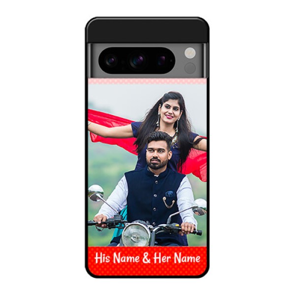 Google Pixel 8 Pro 5G Custom Glass Phone Case - Red Pattern Case Design