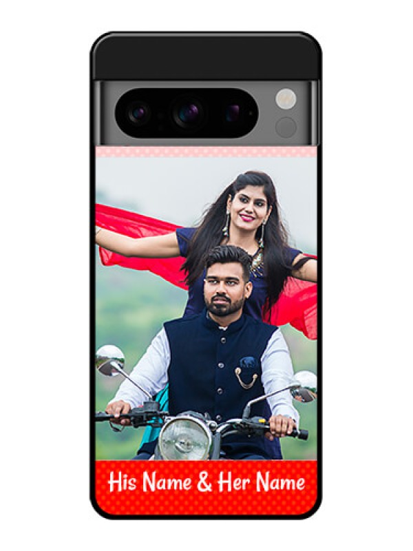 Custom Google Pixel 8 Pro 5G Custom Glass Phone Case - Red Pattern Case Design