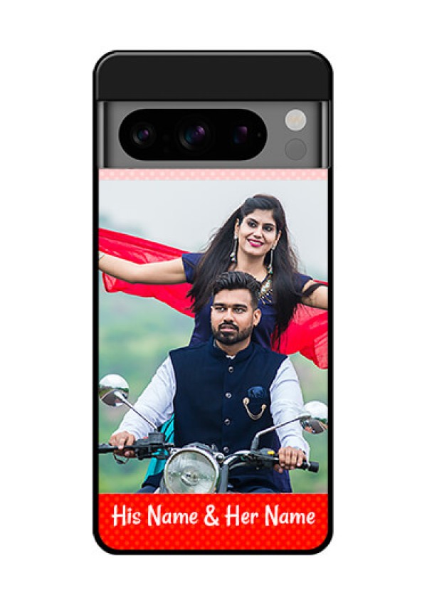 Google Pixel 8 Pro 5G Custom Glass Phone Case - Red Pattern Case Design