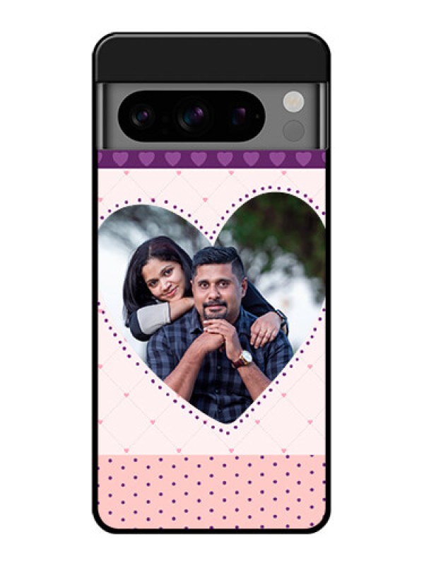Custom Google Pixel 8 Pro 5G Custom Glass Phone Case - Violet Love Dots Design