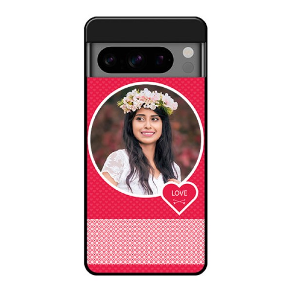 Google Pixel 8 Pro 5G Custom Glass Phone Case - Pink Color Pattern Design