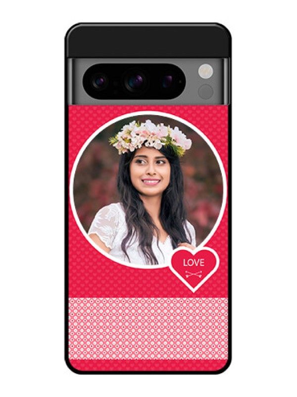 Custom Google Pixel 8 Pro 5G Custom Glass Phone Case - Pink Color Pattern Design