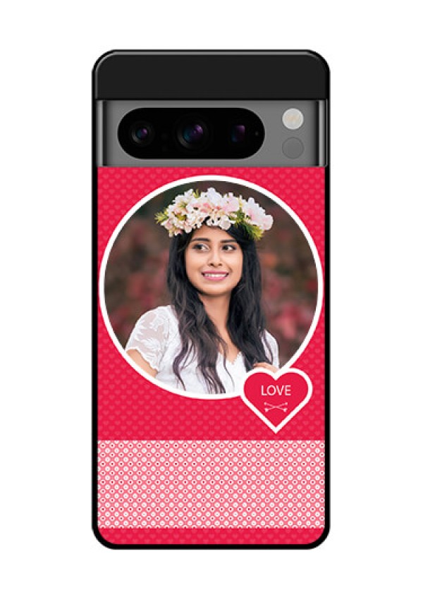 Google Pixel 8 Pro 5G Custom Glass Phone Case - Pink Color Pattern Design