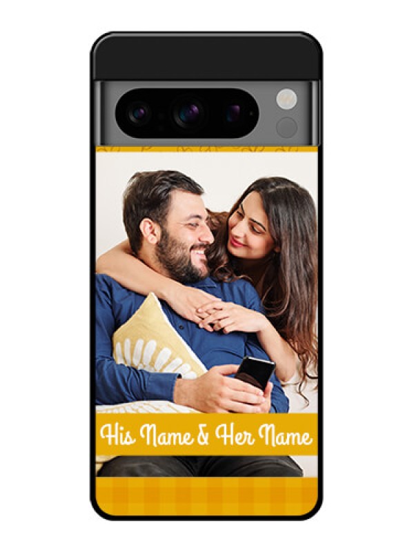 Custom Google Pixel 8 Pro 5G Custom Glass Phone Case - Yellow Floral Design