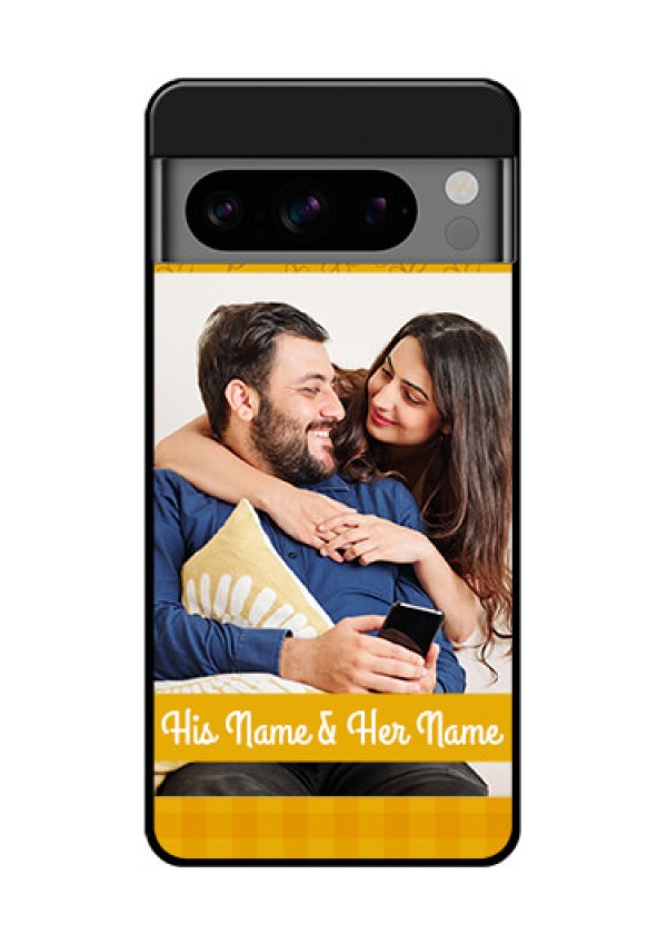 Google Pixel 8 Pro 5G Custom Glass Phone Case - Yellow Floral Design