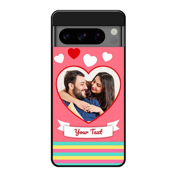 Google Pixel 8 Pro 5G Custom Glass Phone Case - Love Shapes Doodle Design