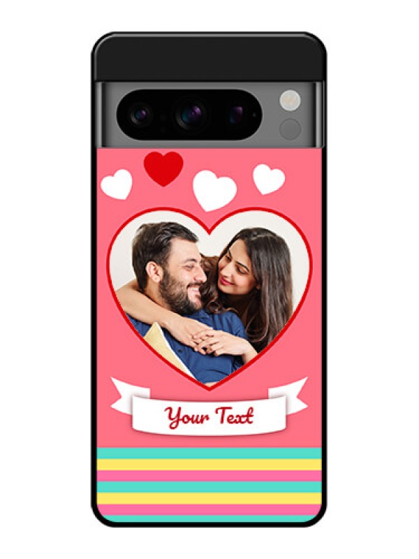 Custom Google Pixel 8 Pro 5G Custom Glass Phone Case - Love Shapes Doodle Design