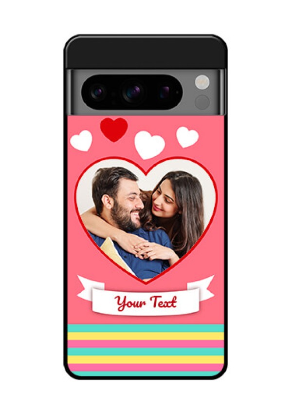 Google Pixel 8 Pro 5G Custom Glass Phone Case - Love Shapes Doodle Design
