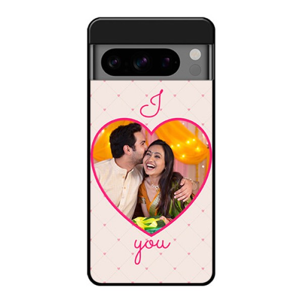 Google Pixel 8 Pro 5G Custom Glass Phone Case - Heart Shape Design