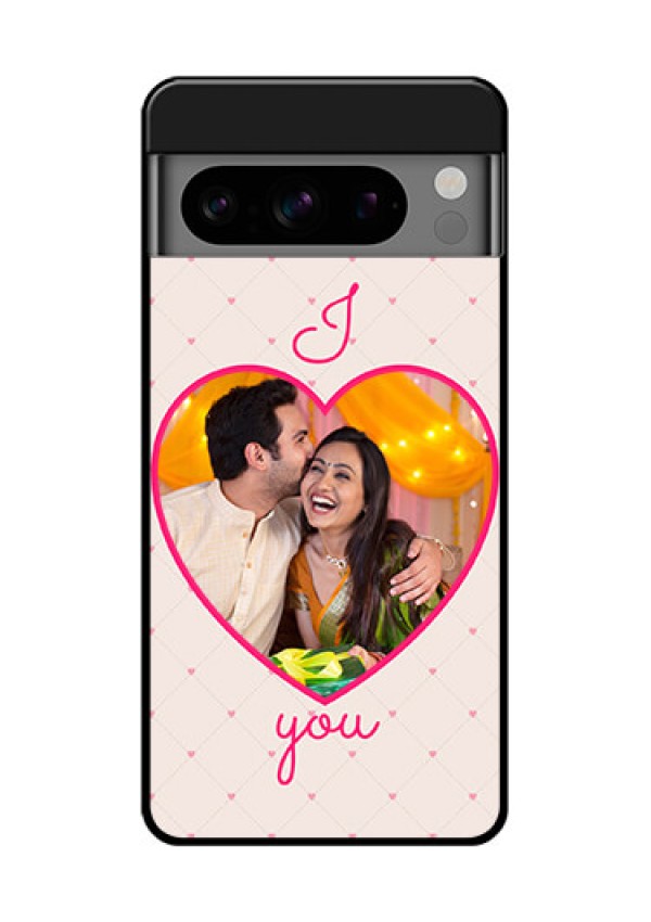 Google Pixel 8 Pro 5G Custom Glass Phone Case - Heart Shape Design