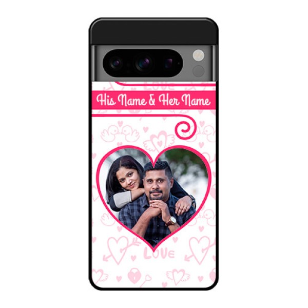 Google Pixel 8 Pro 5G Custom Glass Phone Case - Heart Shape Love Design